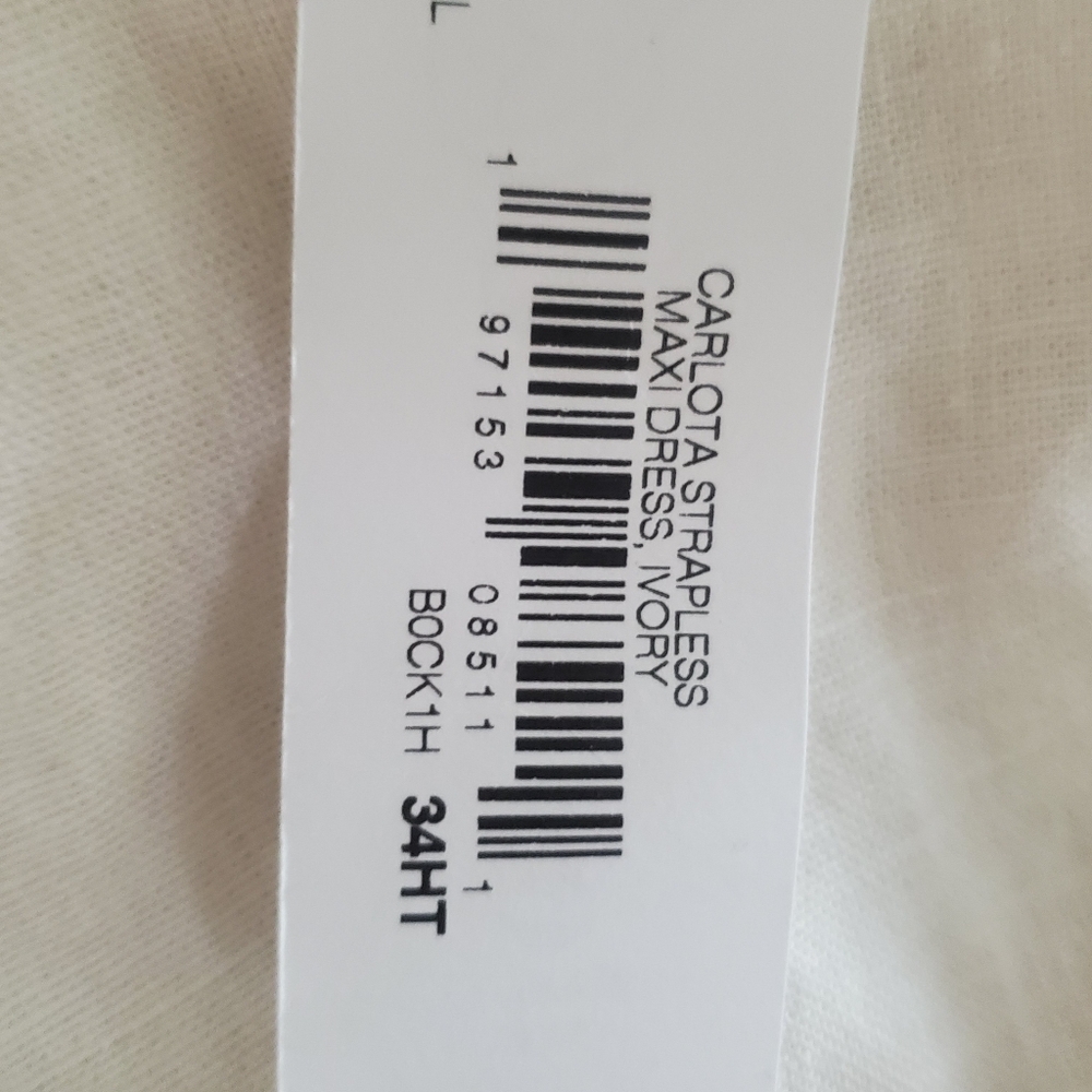 Amazon The Drop | White Strapless Maxi Dress | Size L | NWT - Picture 10 of 16